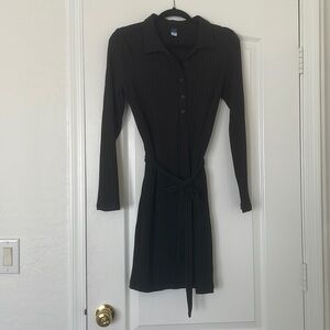 Black Collared Sweater Dress. NWT